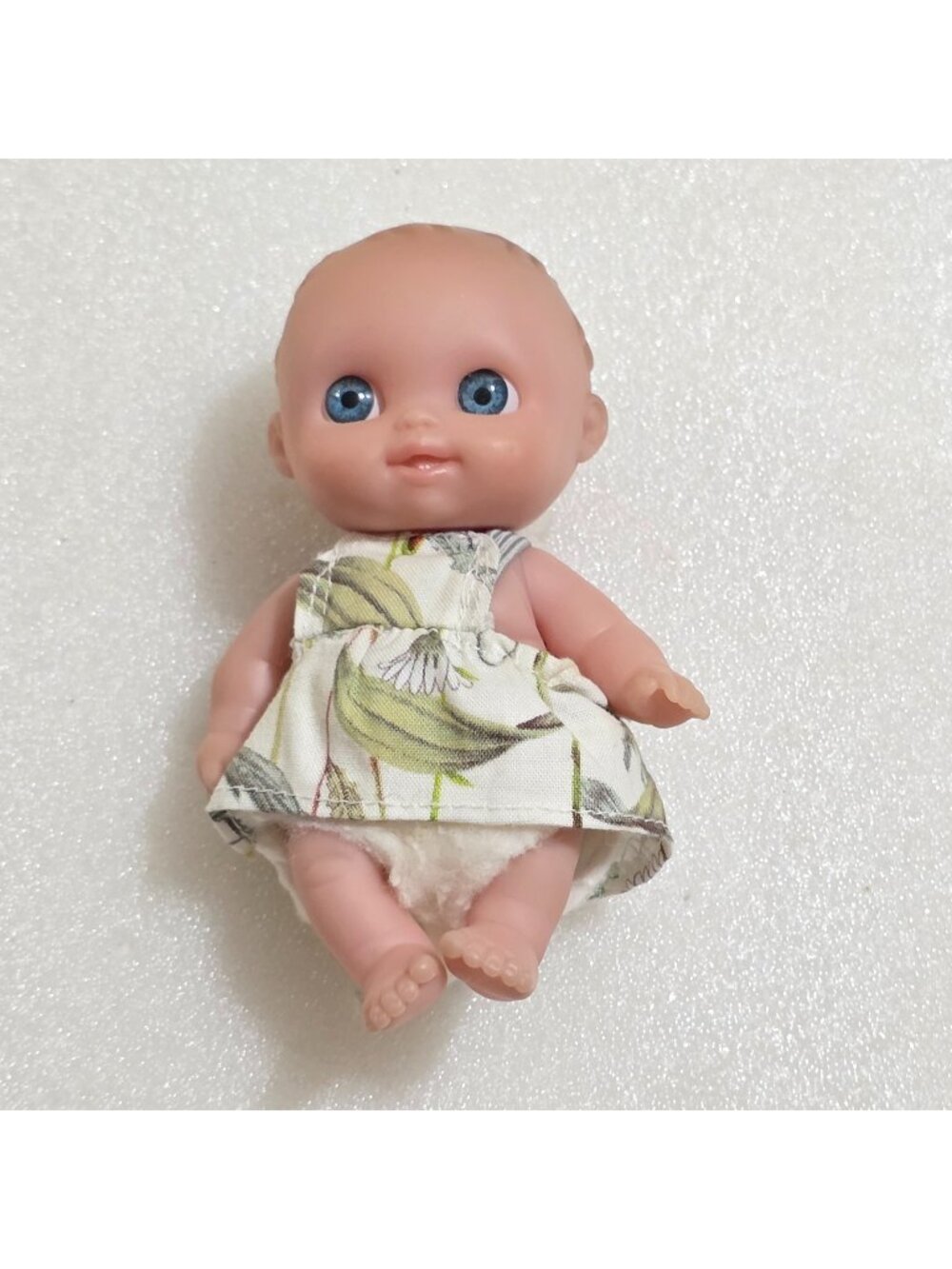 Berenguer Baby Doll Vinyl Blue Eyes Floral Dress 15-14 Mini 5"‎